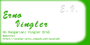 erno vingler business card