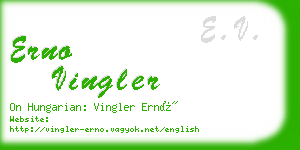 erno vingler business card